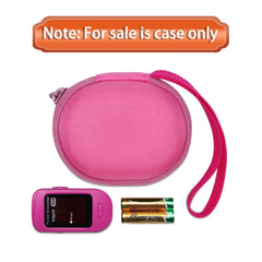 LTGEM funda rosa comparada en tamaño con una mano para escala
