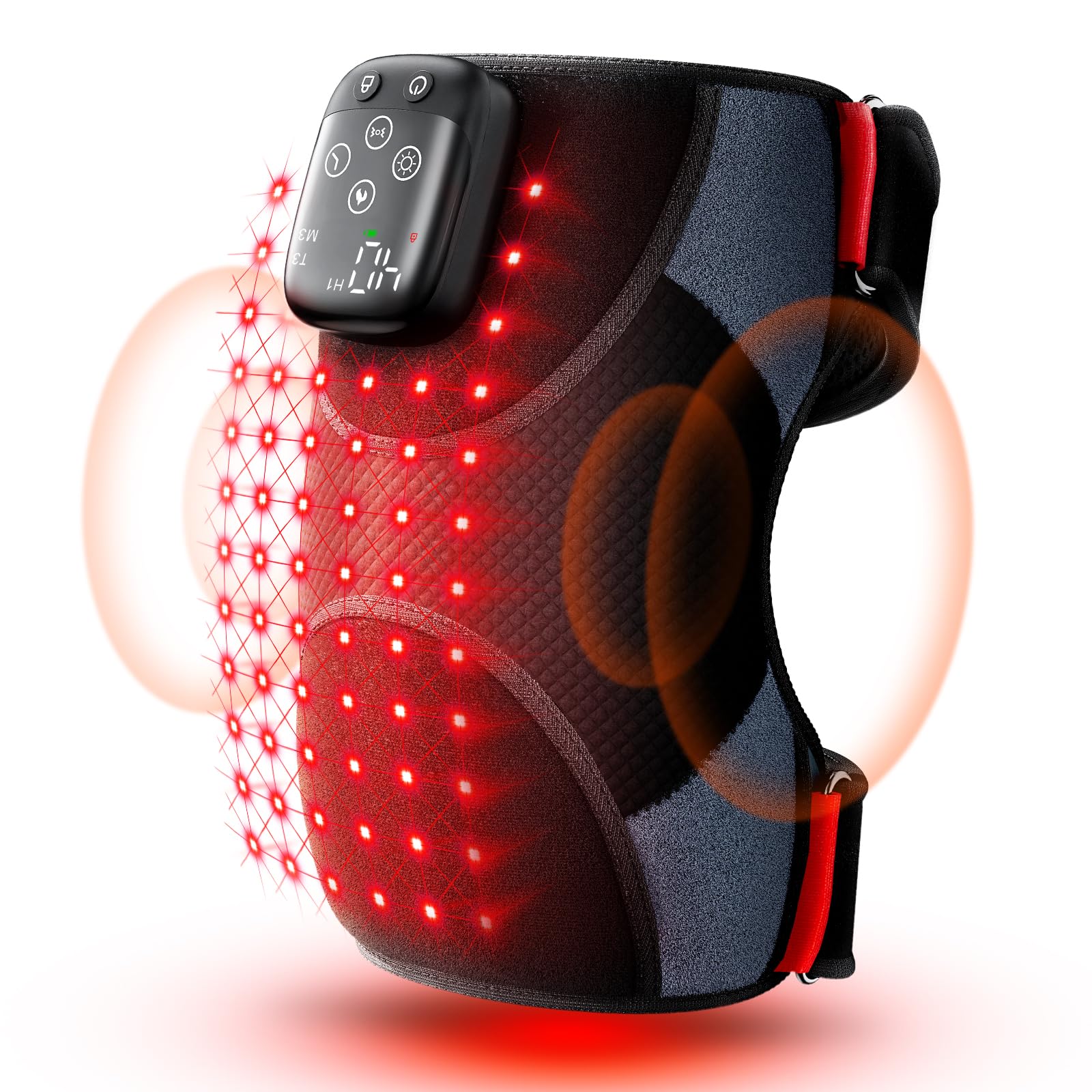 LTW vista frontal del masajeador de rodilla mostrando diseño ergonómico y portabilidad