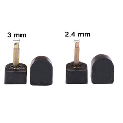 luakesa vista cercana del pasador de hierro 2,4 mm y 3 mm que asegura la punta al tacón