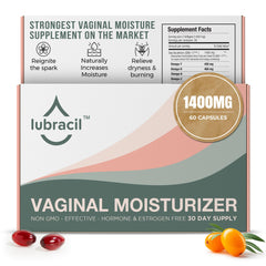 Lubracil frente del envase mostrando 60 softgels y etiqueta clara para confianza