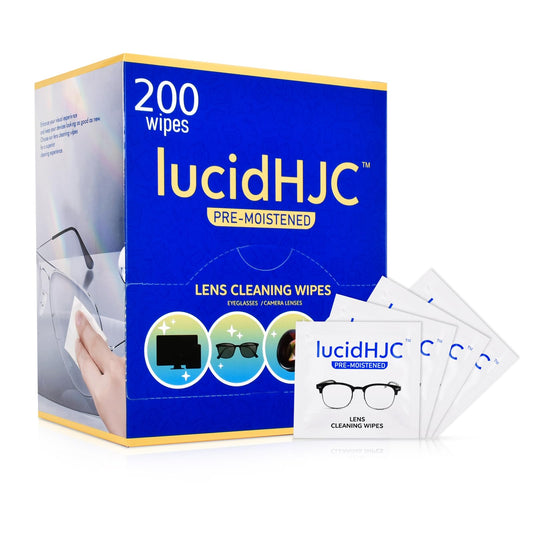 lucidHJC paquete frontal con 200 toallitas mostrando cantidad y marca, fácil almacenamiento