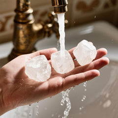 Luckeeper cristales cerca de luz natural, resaltan transparencia y brillo