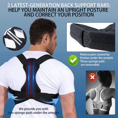 Luckela corrector en uso durante trabajo de oficina, reduce tensión lumbar