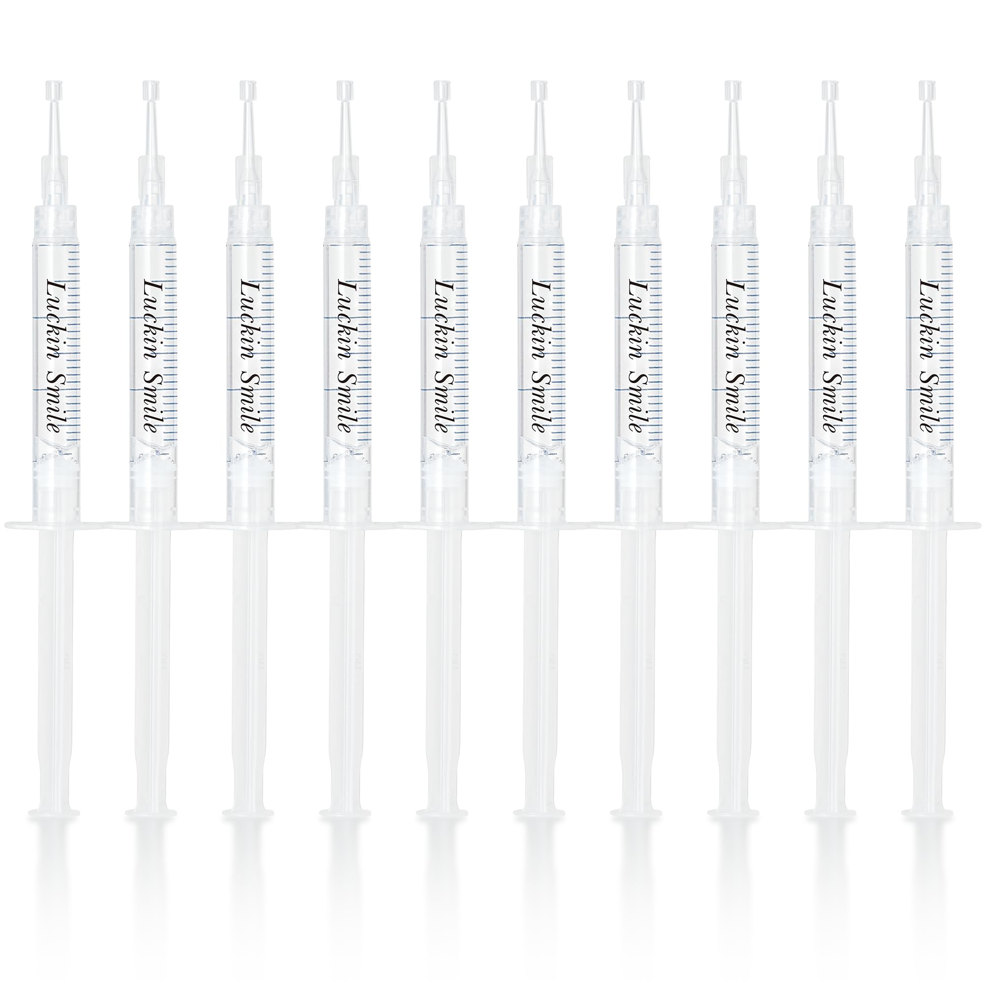 luckin smile empaque frontal mostrando 10 jeringas y beneficio profesional