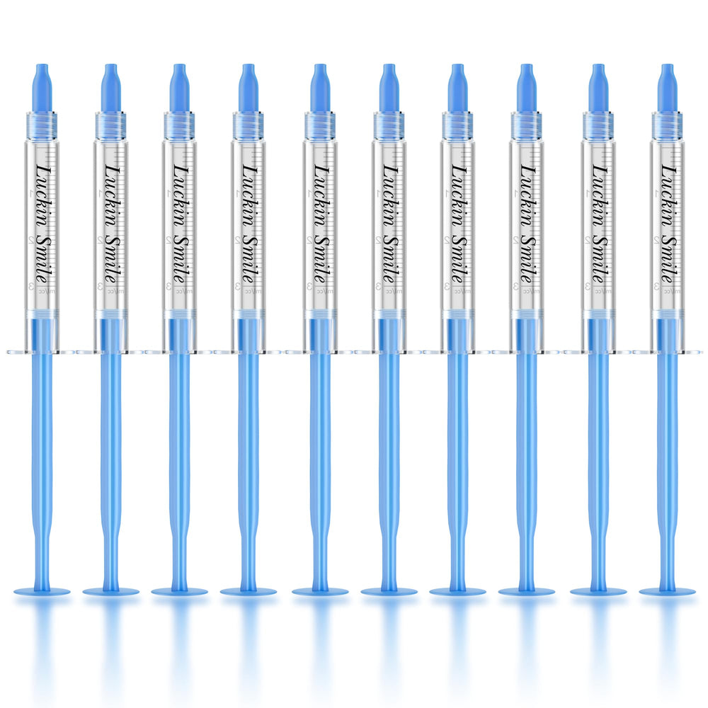 luckin smile envase frontal del gel mostrando marca y concentración para confianza