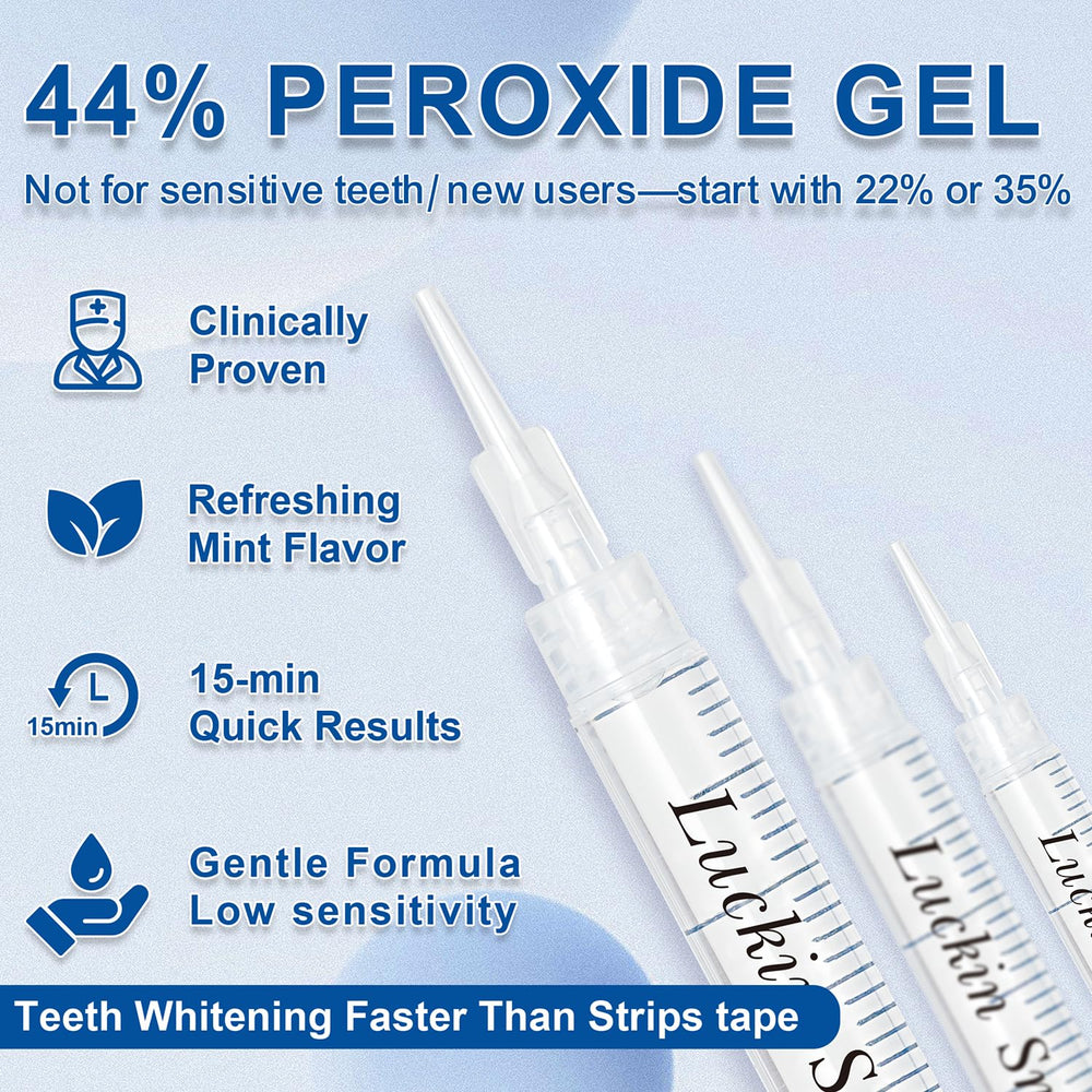 luckin smile primer plano de jeringa con gel y textura para dosificación precisa