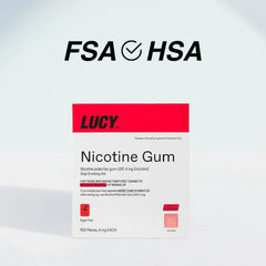 LUCY chicle en uso por una mujer mostrando manejo inmediato de cravings