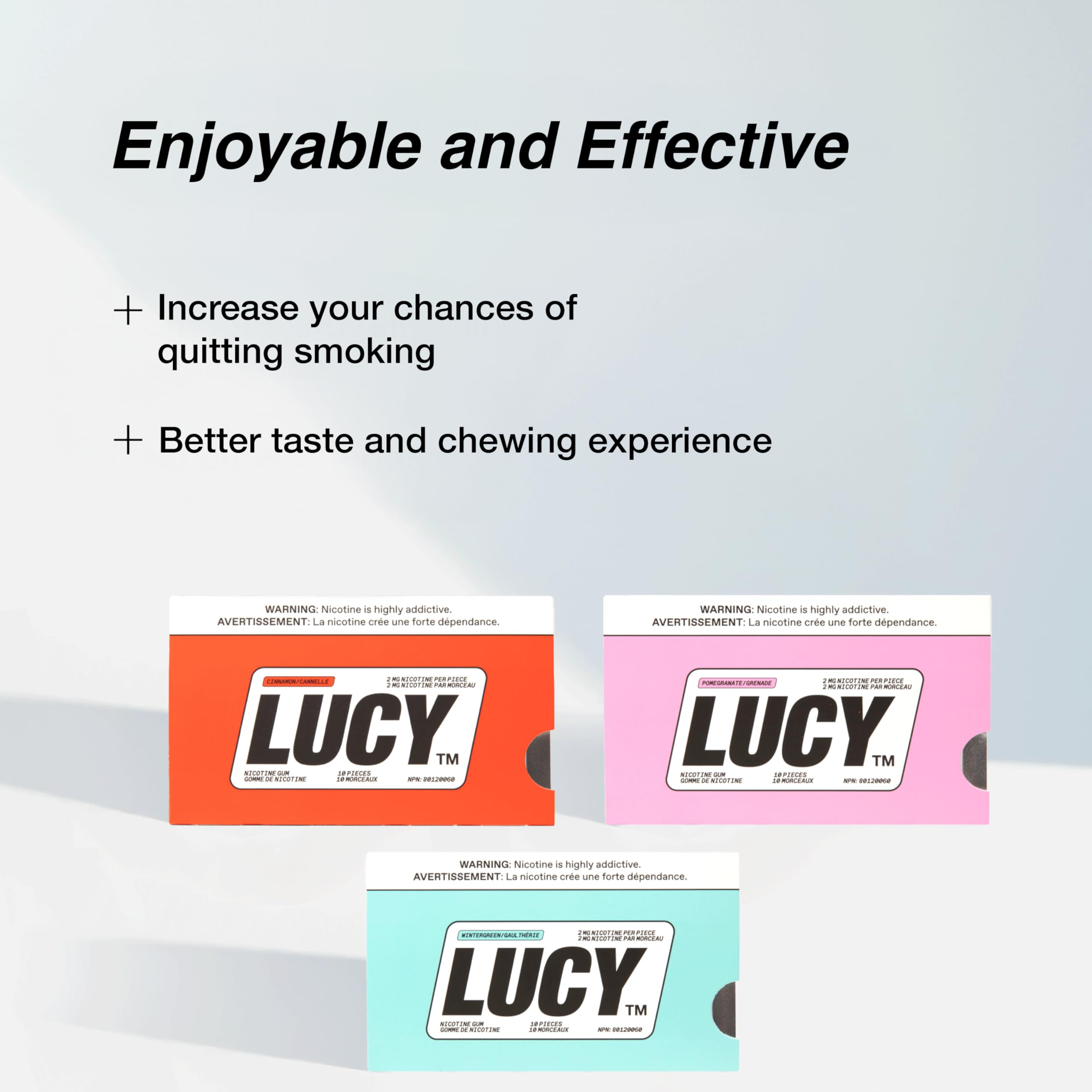 LUCY chicle canela close-up, sabor cálido que distrae del cigarrillo