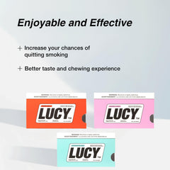 LUCY chicle canela close-up, sabor cálido que distrae del cigarrillo