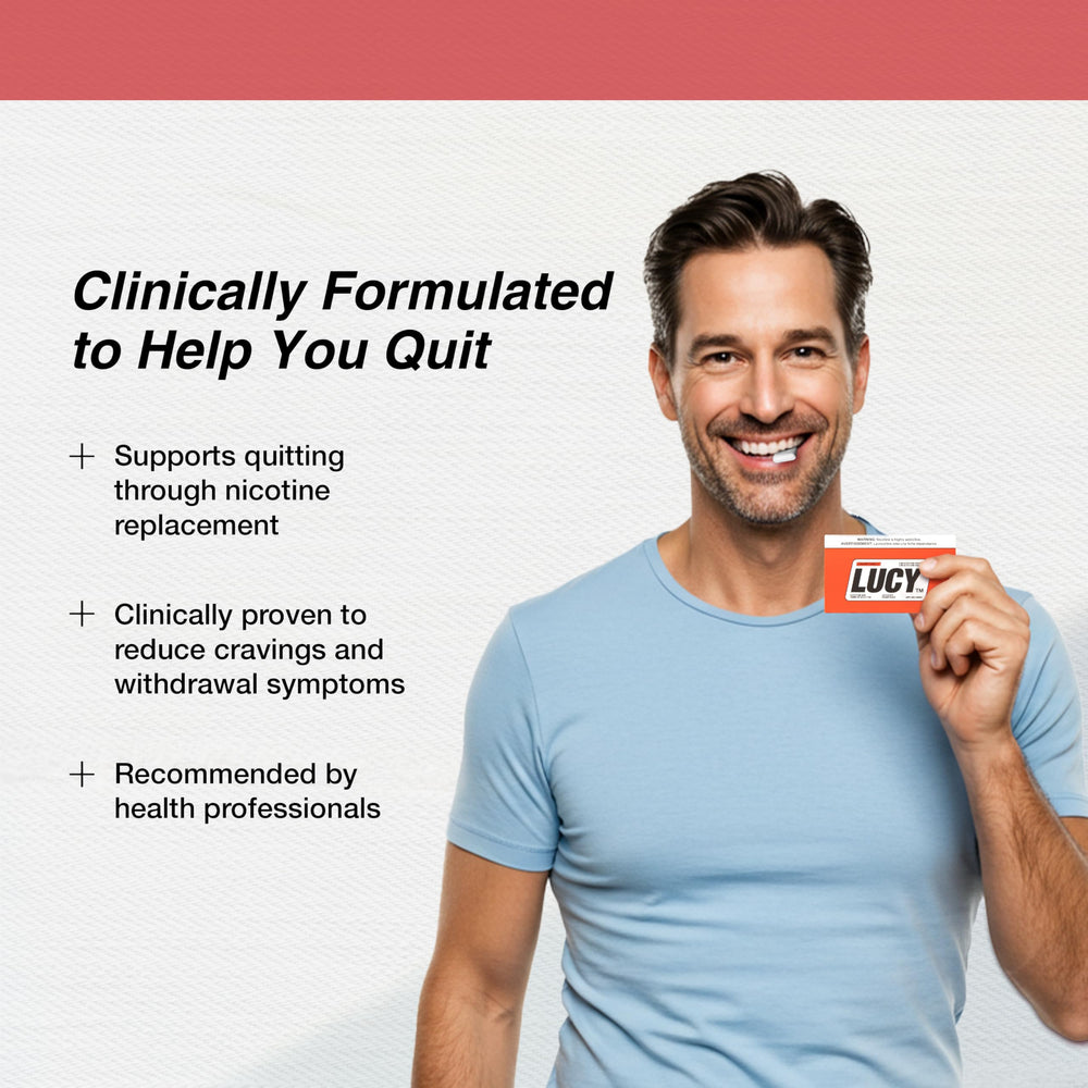 LUCY chicle wintergreen detalle, sabor refrescante para controlar antojos