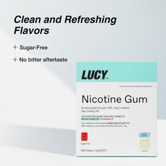 LUCY detalle de textura del chicle resaltando sabor menta fresca