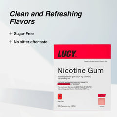 LUCY pieza de chicle en primer plano destacando liberación controlada