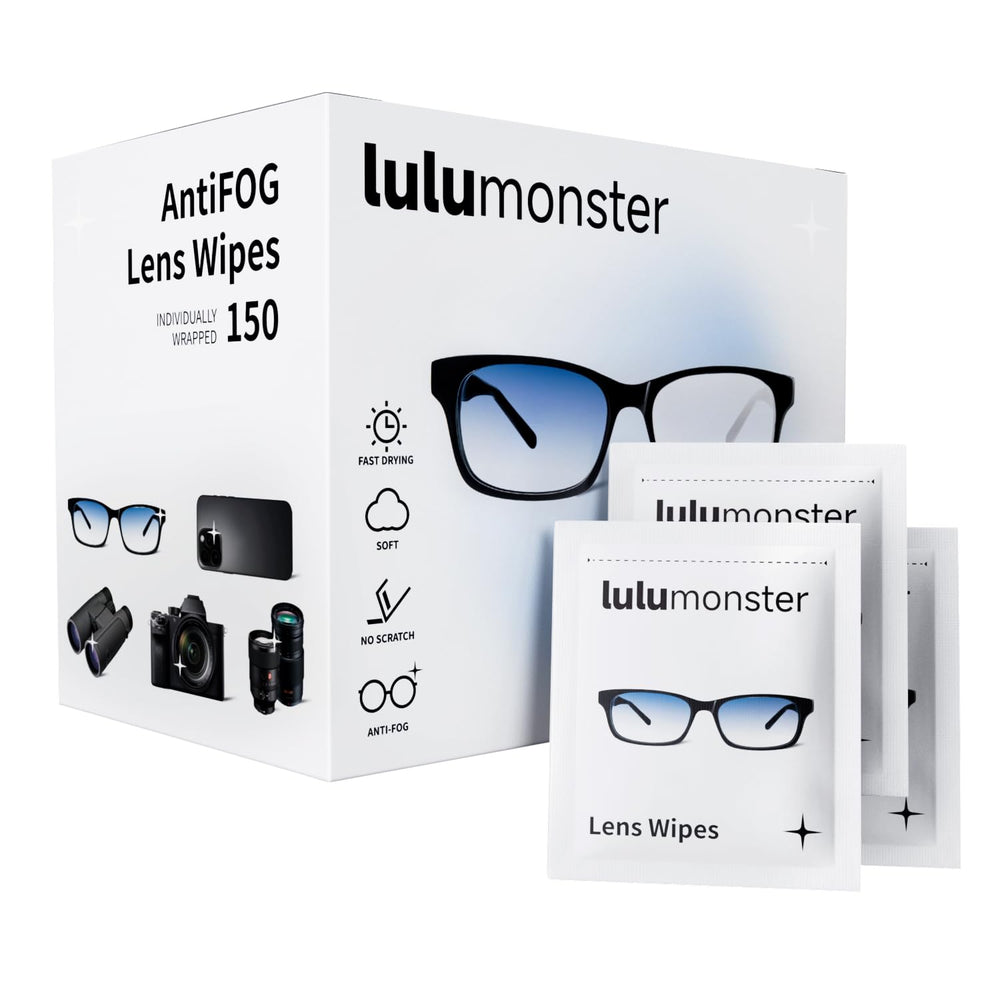 LULUMONSTER paquete frontal mostrando 150 toallitas, limpieza práctica