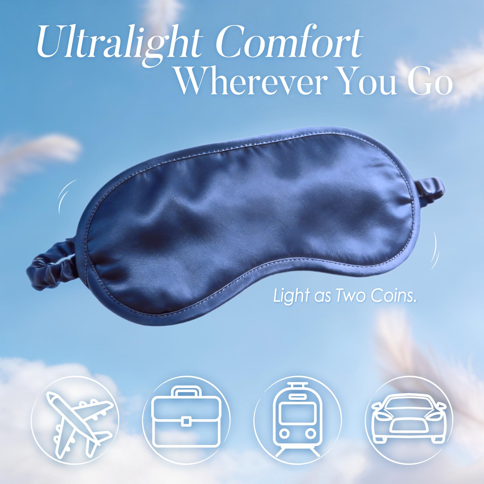 LULUSILK antifaz en maleta, ideal para viajes y siestas
