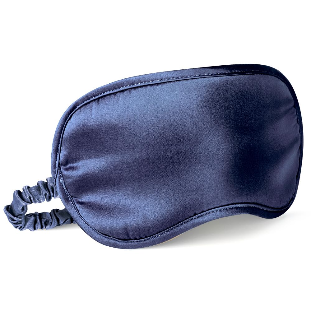 LULUSILK antifaz frontal azul marino, bloqueo de luz cómodo