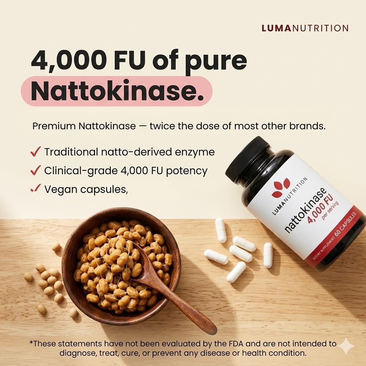 Luma Nutrition cápsula en primer plano mostrando textura y pureza