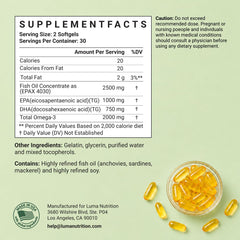 cápsulas abiertas Luma Nutrition mostrando aceite interno y pureza