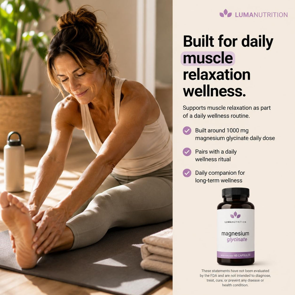cápsulas Luma Nutrition sobre superficie para visualizar cantidad