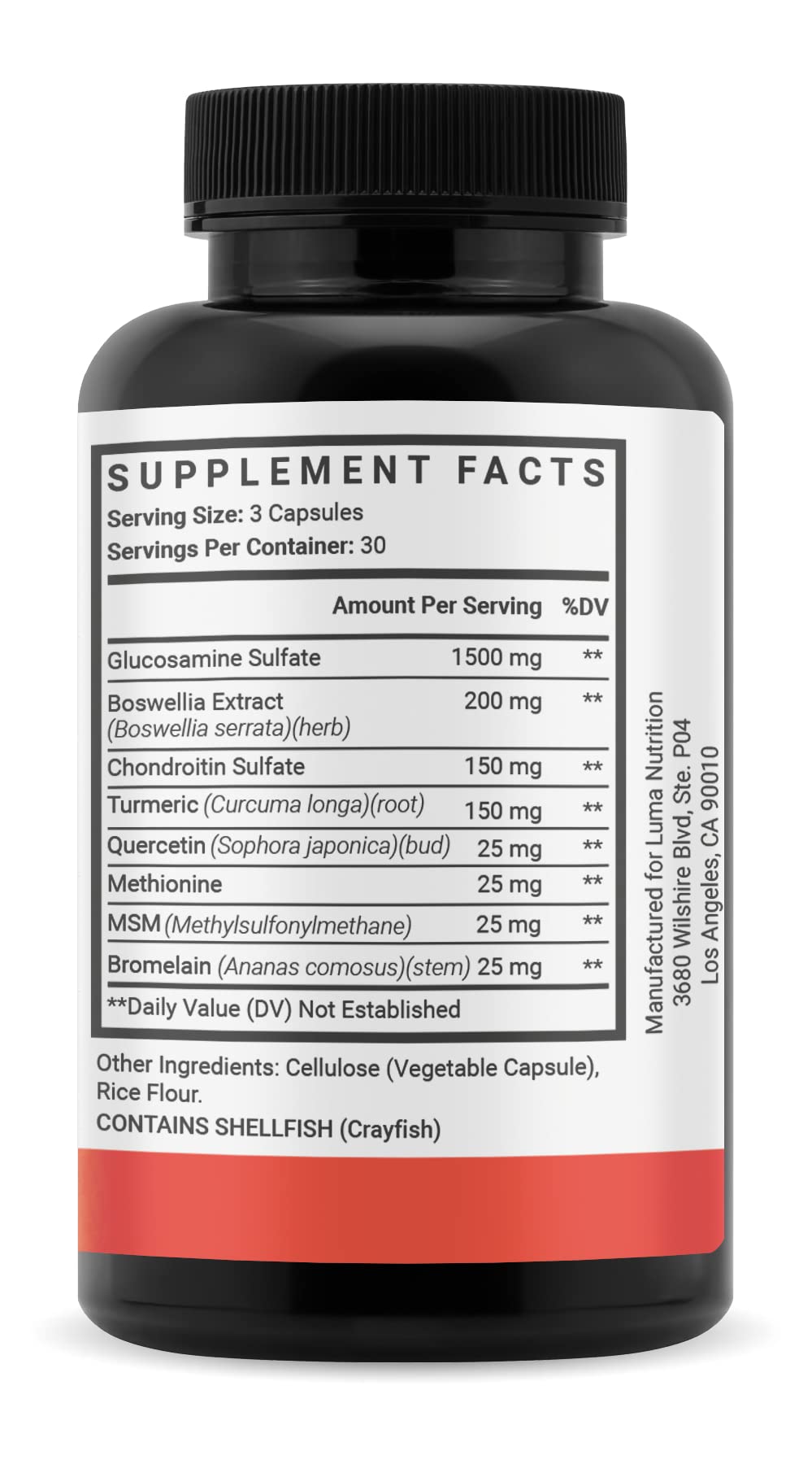 Luma Nutrition comparación de tamaño con monedas para referencia
