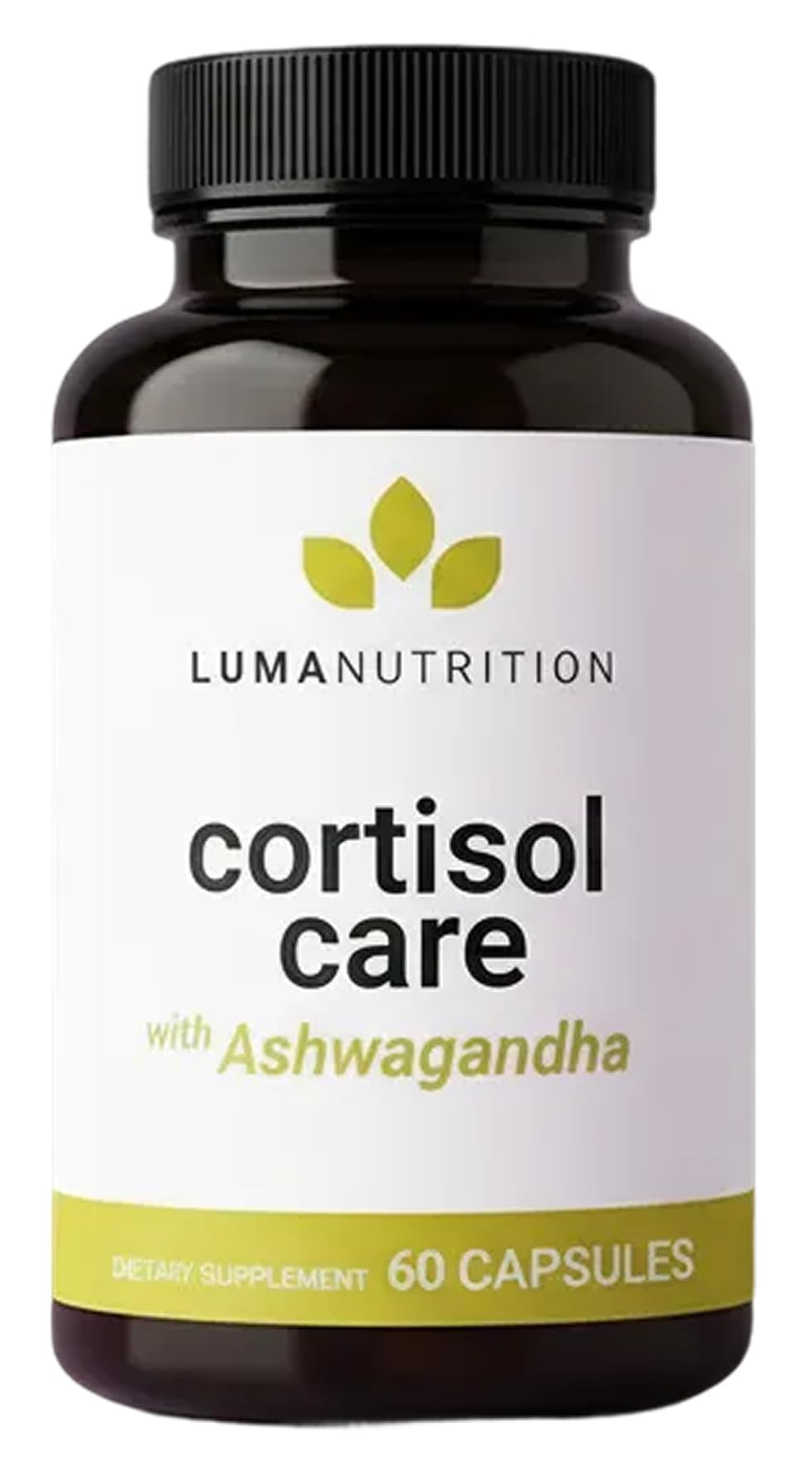 Luma Nutrition frasco frontal mostrando diseño y tamaño, confianza en calidad