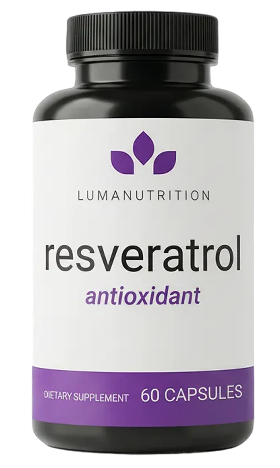 Luma Nutrition frasco frontal mostrando 60 cápsulas y diseño claro