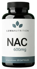 Luma Nutrition frasco frontal mostrando el envase y la dosis clara