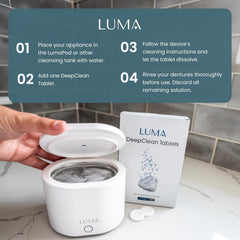 LumaPod primer plano de la tableta mostrando textura y fácil disolución