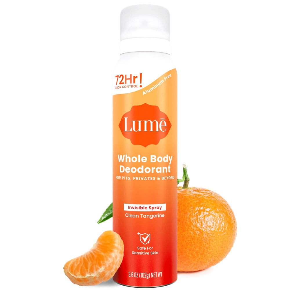 Lume aerosol frontal mostrando formato 3.6 oz y diseño de marca, práctico y portátil