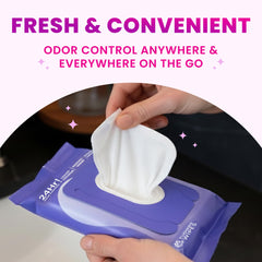 Lume toallita dentro de un bolso lista para refrescarse fuera