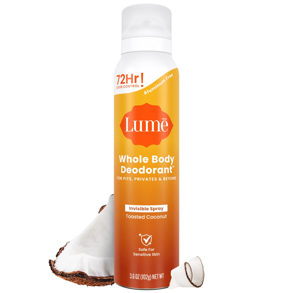 Lume envase frontal mostrando la etiqueta y aroma Toasted Coconut beneficios visuales