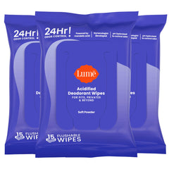 Lume frente del paquete Soft Powder mostrando beneficios y aroma