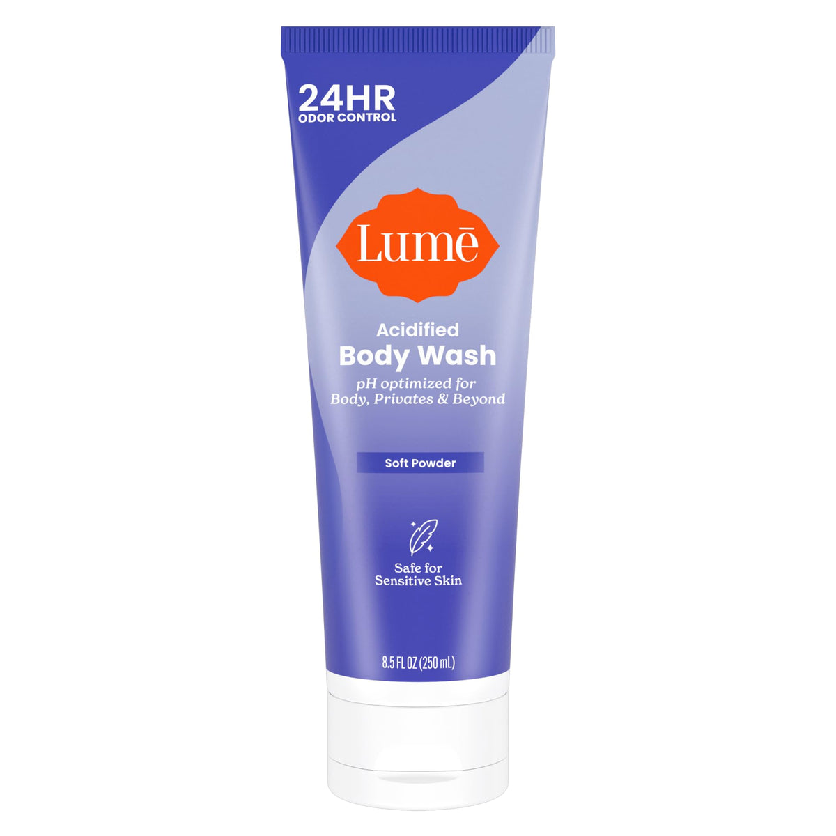 Lume gel corporal frontal mostrando frasco y etiqueta, limpieza eficaz