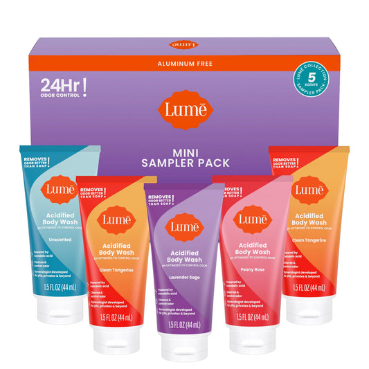 Lume set frontal cinco minis mostrando variedad y conveniencia de viaje
