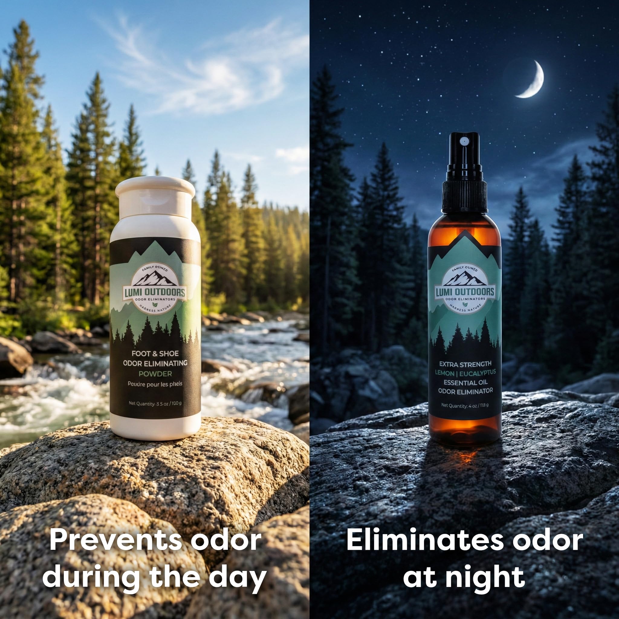 Lumi Outdoors spray detalle del botón, aplicación fácil y precisa