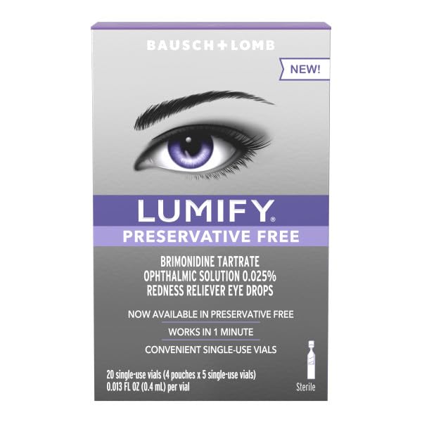 LUMIFY gota y textura de solución que destaca claridad y gentileza para ojos sensibles
