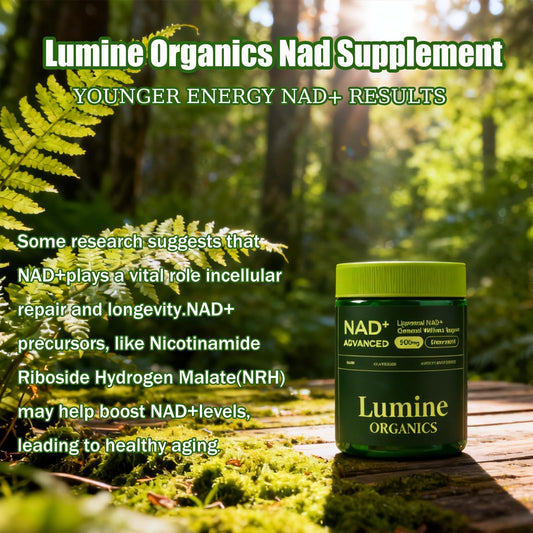 Lumine Organics cápsulas primer plano con textura y calidad visible