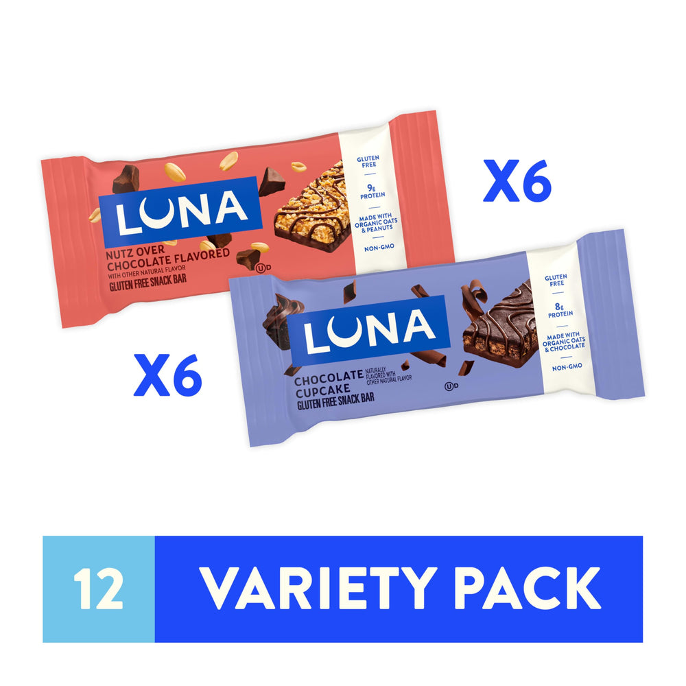 Luna Bar barra abierta con migas que muestra avena y relleno