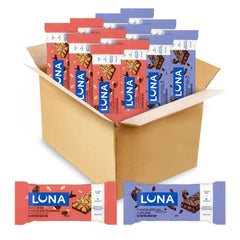 Luna Bar frente del empaque mostrando variedad y conveniencia