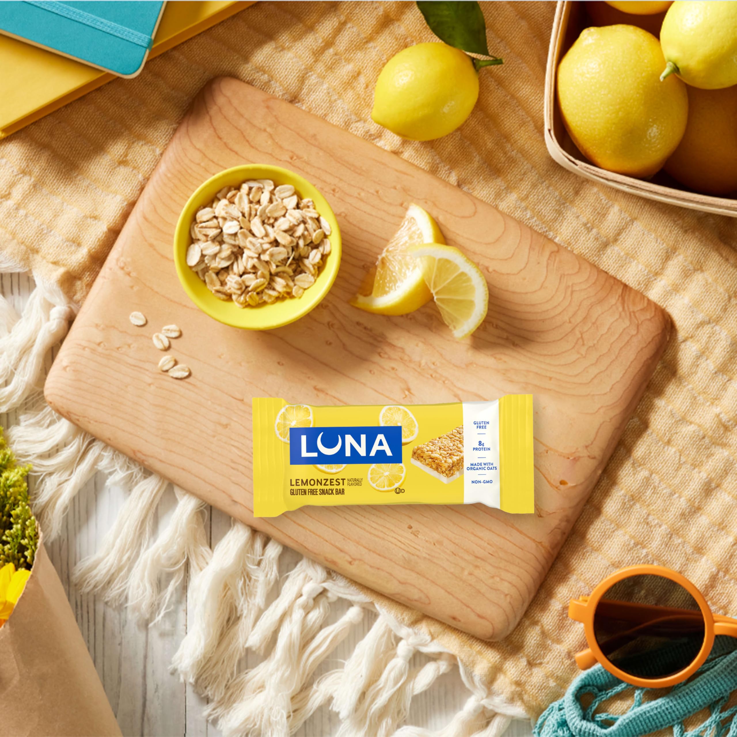 Luna Bar en bandeja de desayuno para presentación apetecible y práctica