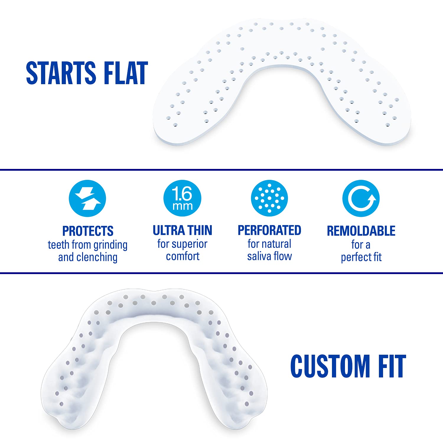 LunaGuard protector colocado en boca durante demostración, comodidad al dormir