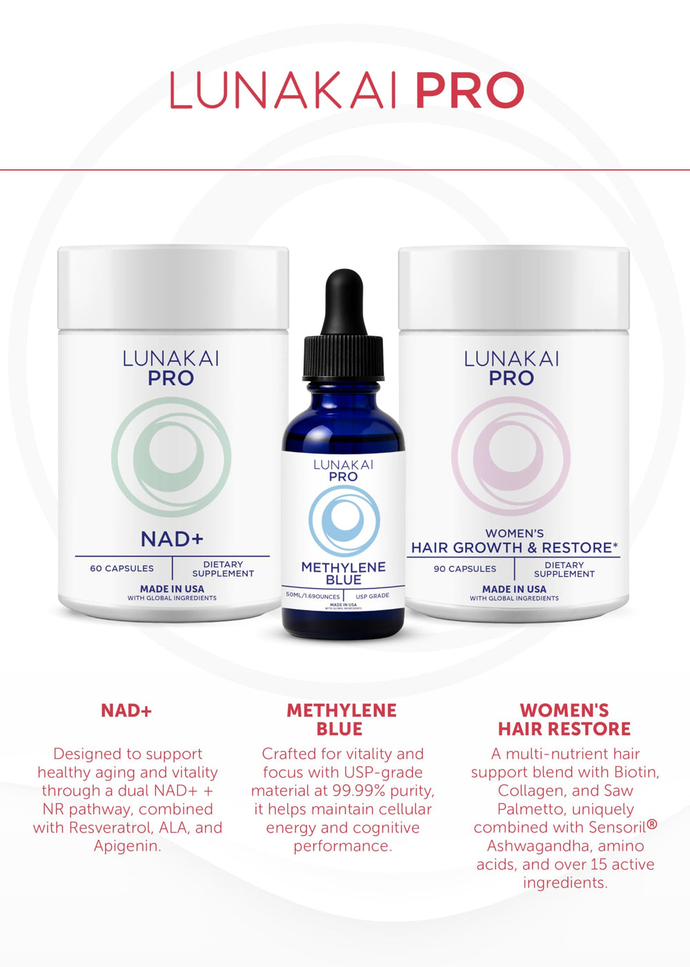 Lunakai packaging sellado que destaca calidad y fabricación en USA