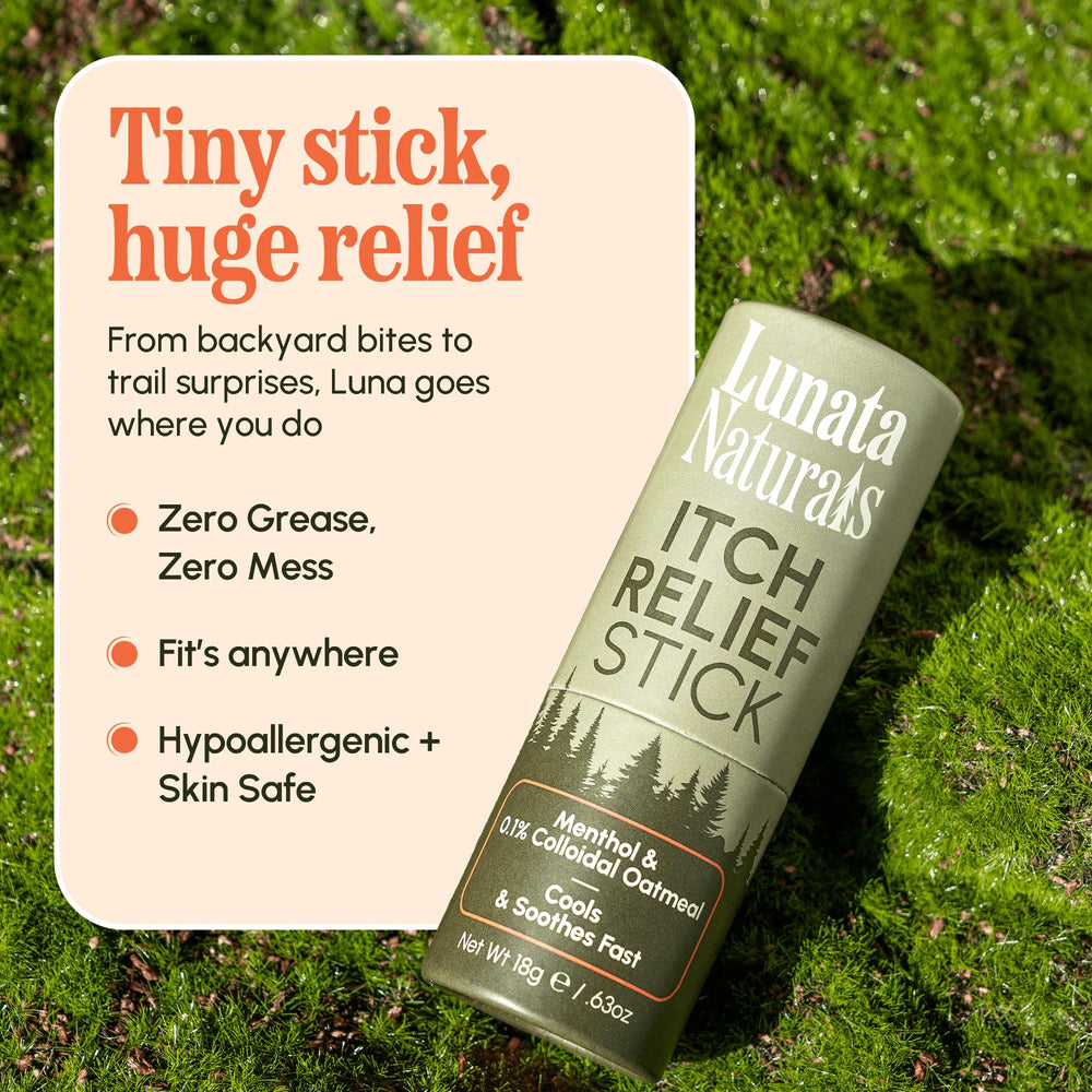 Lunata Naturals stick junto a objeto cotidiano para comparar tamaño