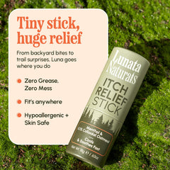 Lunata Naturals stick junto a objeto cotidiano para comparar tamaño