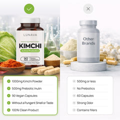 LUNAVA etiqueta con lista de ingredientes destacando prebiótico y probióticos