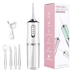 Lunstelia vista frontal del irrigador portátil con diseño ergonómico y recargable