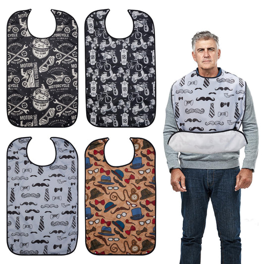 LURKOMEMO baberos frontal paquete, protección completa durante comidas