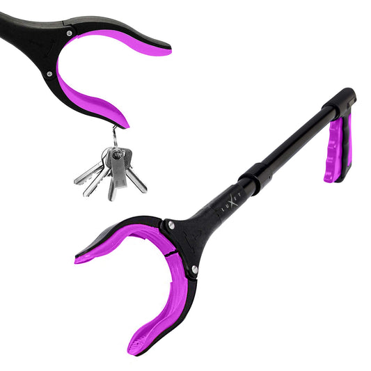 Luxet vista frontal del grabber rosa mostrando diseño seguro y práctico