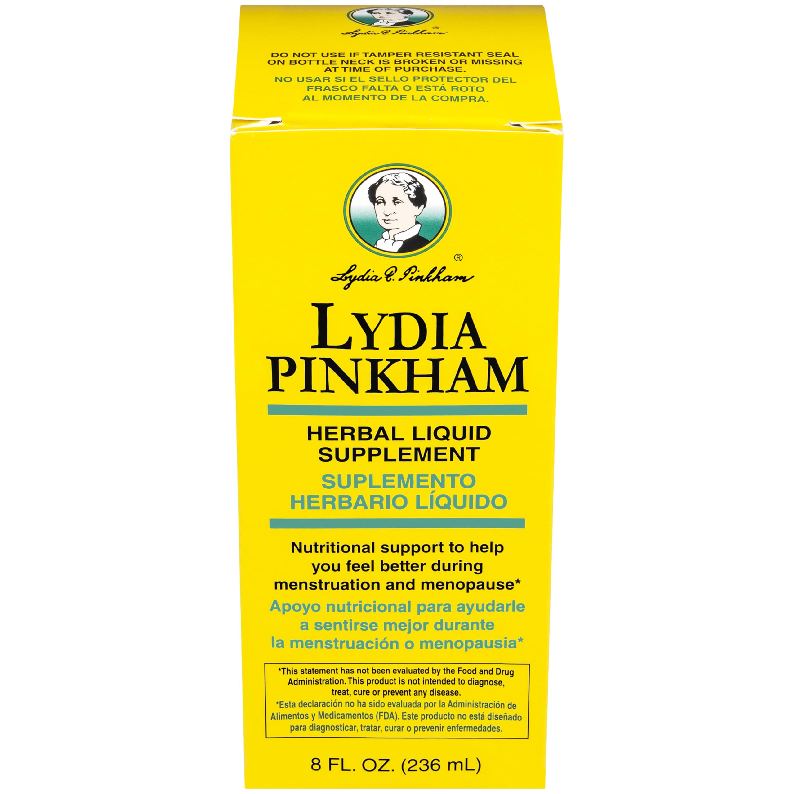 Lydia Pinkham colocada en botiquín doméstico para uso diario y conveniencia