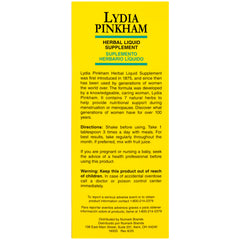 Lydia Pinkham etiqueta con ingredientes para transparencia y verificación rápida