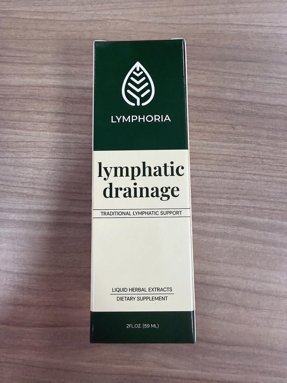 LYMPHORIA etiqueta en primer plano con información legible y confianza